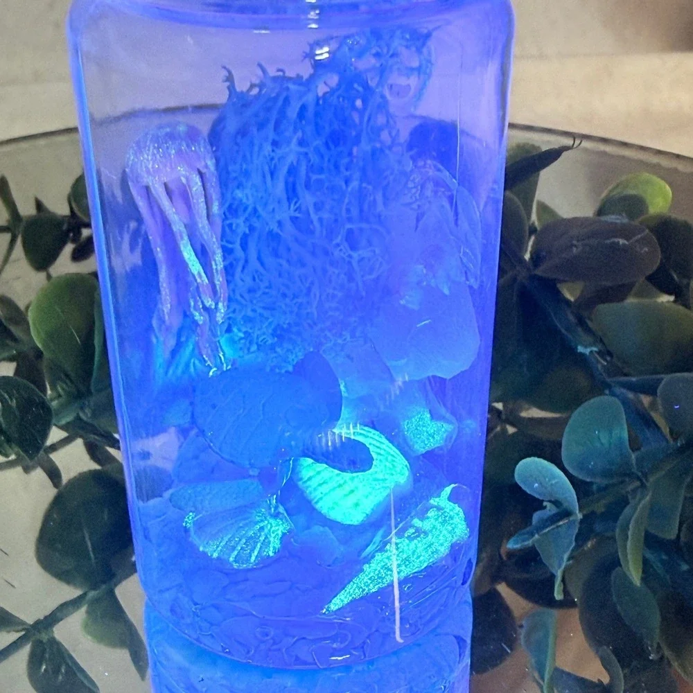 Jellyfish with Turtle Glowing Aquarium